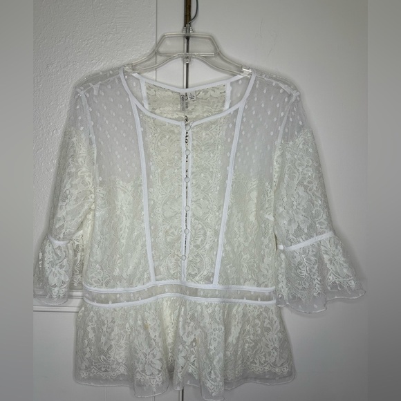 Cato Tops - Cato Ivory Lace Blouse L